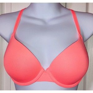 Victoria's Secret Pink Wear Everywhere Super Push Up Orange Bra 32D Comfort